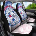 Personalized Western Bulldogs Polynesian Car Seat Cover Tribal Chest and Sleeve Tattoo Heritage Warrior
