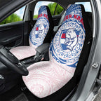 Personalized Western Bulldogs Polynesian Car Seat Cover Tribal Chest and Sleeve Tattoo Heritage Warrior