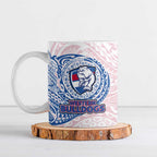 Personalized Western Bulldogs Polynesian Ceramic Mug Tribal Chest and Sleeve Tattoo Heritage Warrior