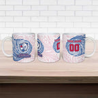 Personalized Western Bulldogs Polynesian Ceramic Mug Tribal Chest and Sleeve Tattoo Heritage Warrior