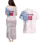 Personalized Western Bulldogs Polynesian Couples Matching Puletasi and Hawaiian Shirt Tribal Chest and Sleeve Tattoo Heritage Warrior