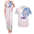 Personalized Western Bulldogs Polynesian Couples Matching Tank Maxi Dress and Hawaiian Shirt Tribal Chest and Sleeve Tattoo Heritage Warrior