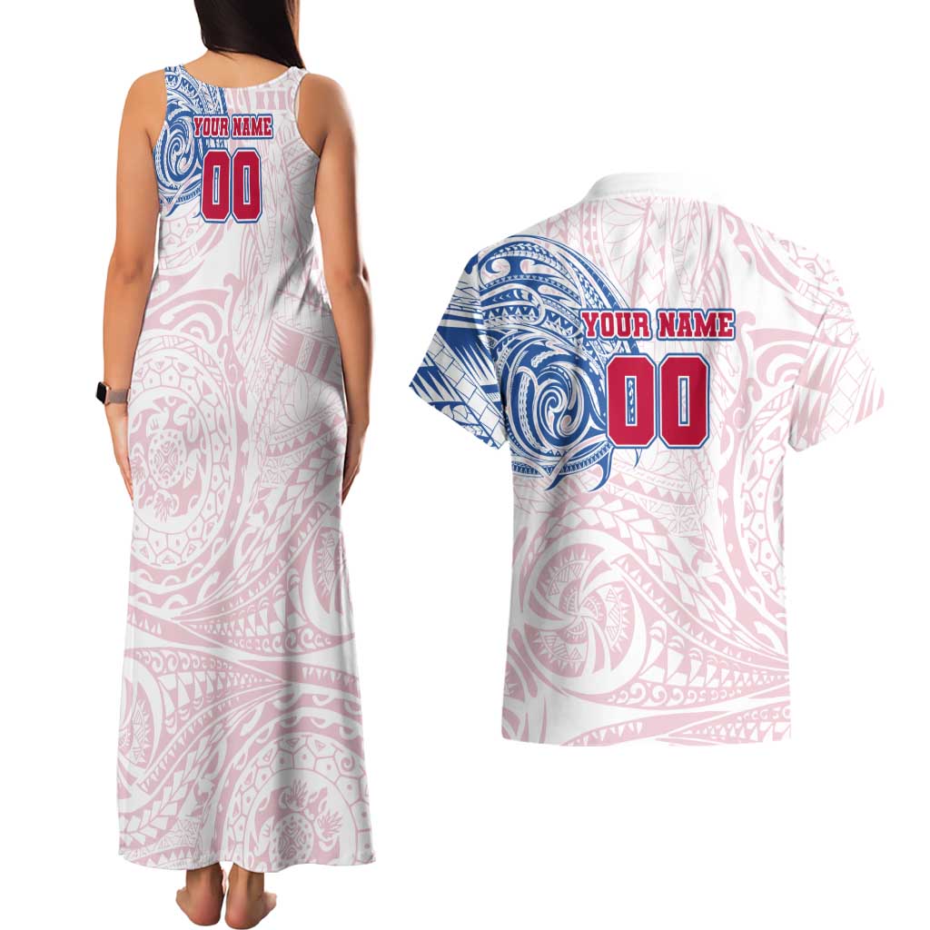 Personalized Western Bulldogs Polynesian Couples Matching Tank Maxi Dress and Hawaiian Shirt Tribal Chest and Sleeve Tattoo Heritage Warrior