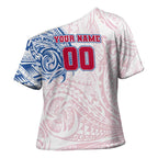 Personalized Western Bulldogs Polynesian Cross Shoulder Shirt Tribal Chest and Sleeve Tattoo Heritage Warrior
