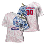 Personalized Western Bulldogs Polynesian Cross Shoulder Shirt Tribal Chest and Sleeve Tattoo Heritage Warrior