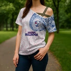 Personalized Western Bulldogs Polynesian Cross Shoulder Shirt Tribal Chest and Sleeve Tattoo Heritage Warrior