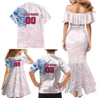 Personalized Western Bulldogs Polynesian Family Matching Mermaid Dress and Hawaiian Shirt Tribal Chest and Sleeve Tattoo Heritage Warrior