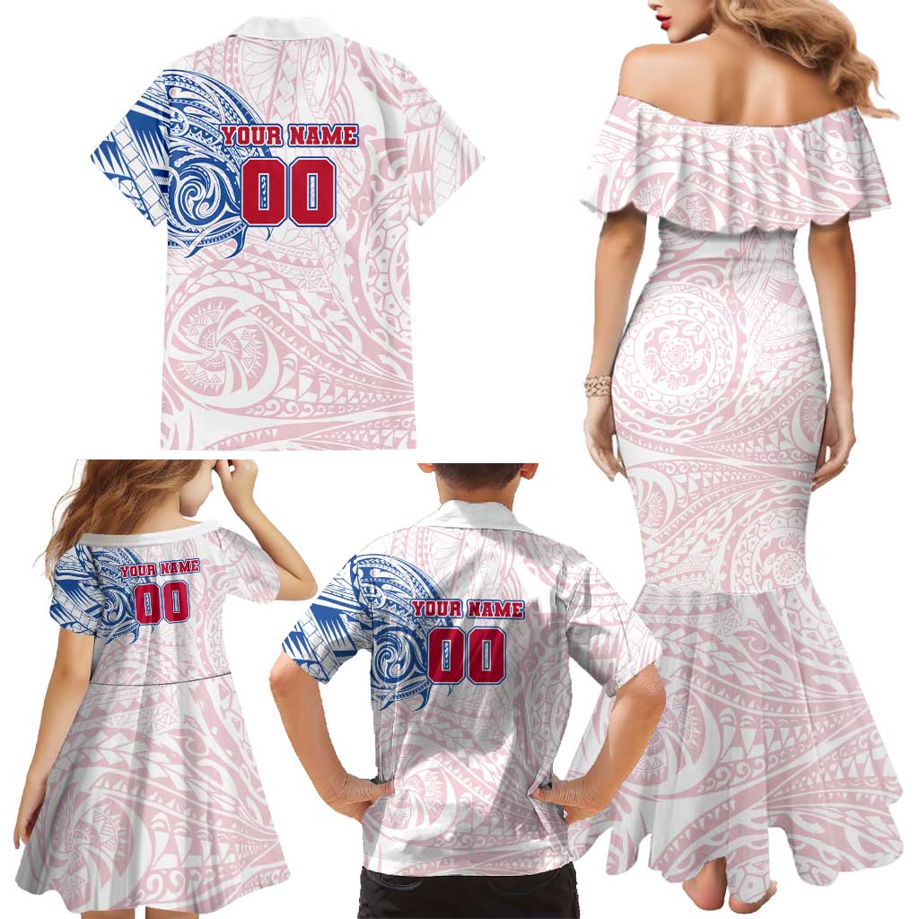 Personalized Western Bulldogs Polynesian Family Matching Mermaid Dress and Hawaiian Shirt Tribal Chest and Sleeve Tattoo Heritage Warrior