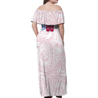 Personalized Western Bulldogs Polynesian Family Matching Off Shoulder Maxi Dress and Hawaiian Shirt Tribal Chest and Sleeve Tattoo Heritage Warrior
