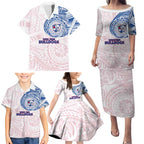 Personalized Western Bulldogs Polynesian Family Matching Puletasi and Hawaiian Shirt Tribal Chest and Sleeve Tattoo Heritage Warrior