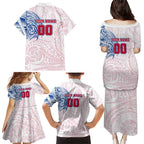 Personalized Western Bulldogs Polynesian Family Matching Puletasi and Hawaiian Shirt Tribal Chest and Sleeve Tattoo Heritage Warrior
