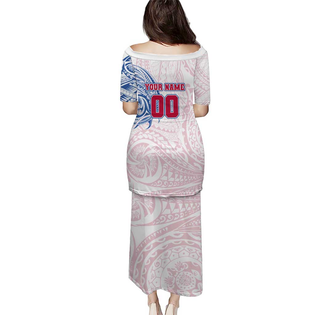 Personalized Western Bulldogs Polynesian Family Matching Puletasi and Hawaiian Shirt Tribal Chest and Sleeve Tattoo Heritage Warrior