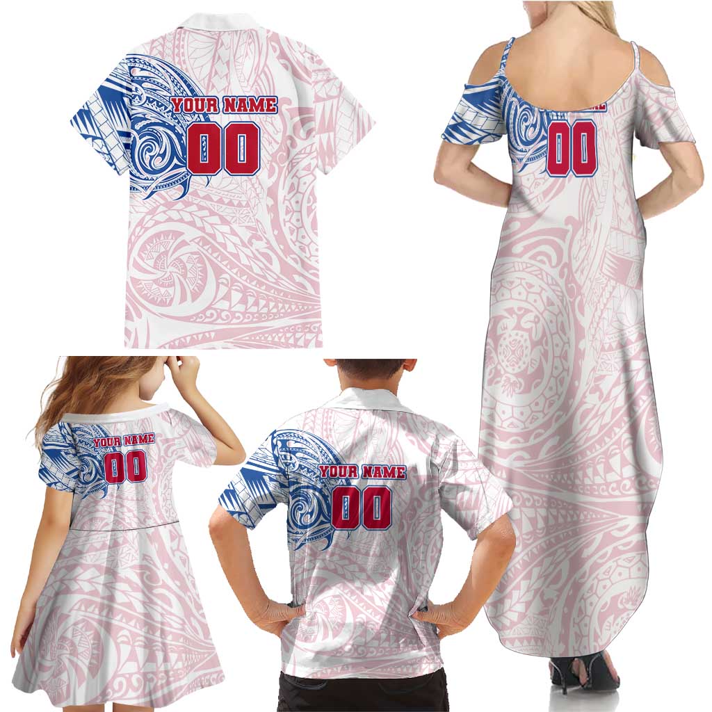Personalized Western Bulldogs Polynesian Family Matching Summer Maxi Dress and Hawaiian Shirt Tribal Chest and Sleeve Tattoo Heritage Warrior