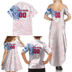 Personalized Western Bulldogs Polynesian Family Matching Summer Maxi Dress and Hawaiian Shirt Tribal Chest and Sleeve Tattoo Heritage Warrior