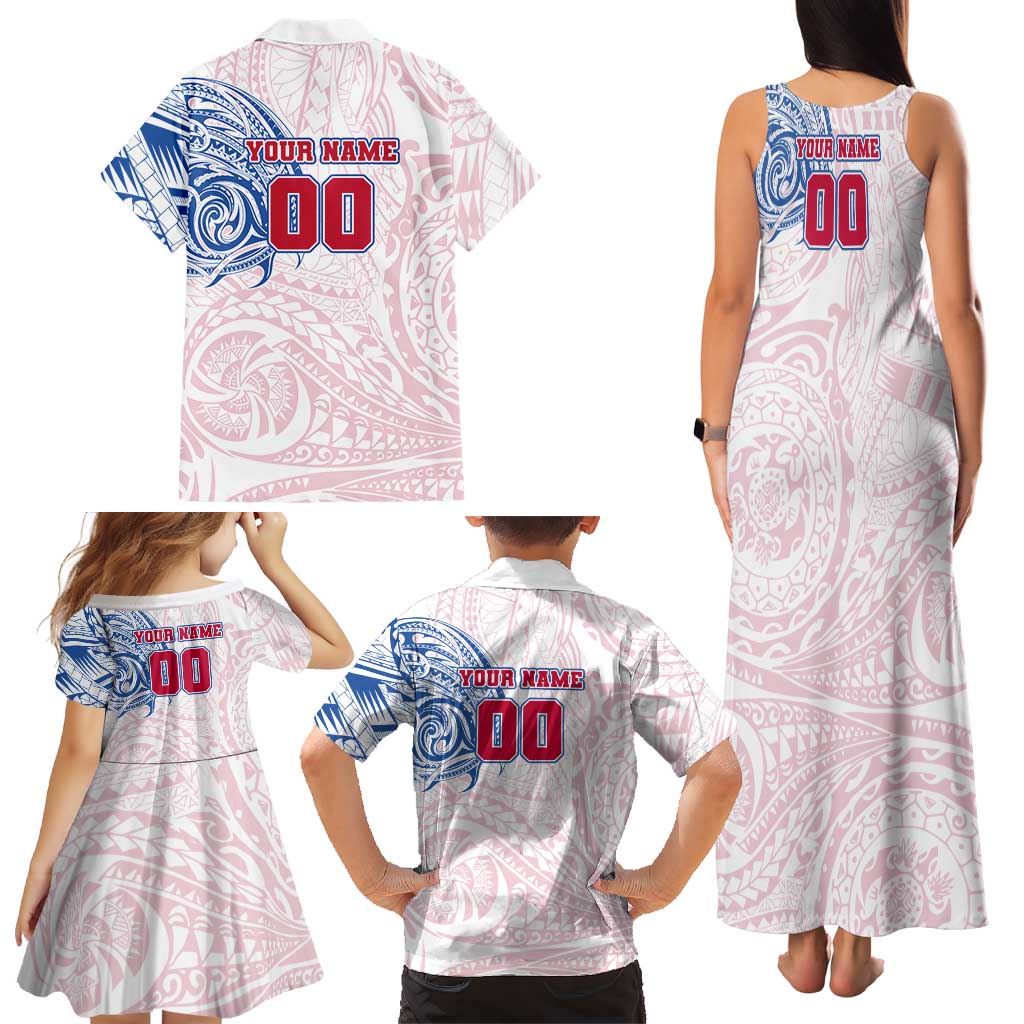 Personalized Western Bulldogs Polynesian Family Matching Tank Maxi Dress and Hawaiian Shirt Tribal Chest and Sleeve Tattoo Heritage Warrior