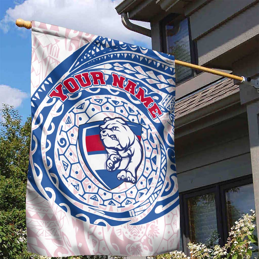 Personalized Western Bulldogs Polynesian Garden Flag Tribal Chest and Sleeve Tattoo Heritage Warrior