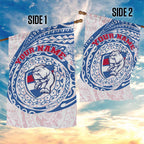 Personalized Western Bulldogs Polynesian Garden Flag Tribal Chest and Sleeve Tattoo Heritage Warrior