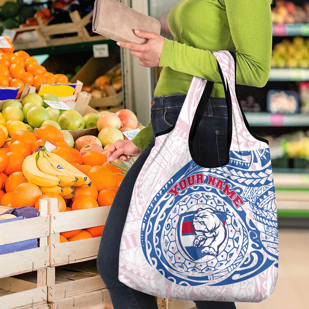 Personalized Western Bulldogs Polynesian Grocery Bag Tribal Chest and Sleeve Tattoo Heritage Warrior