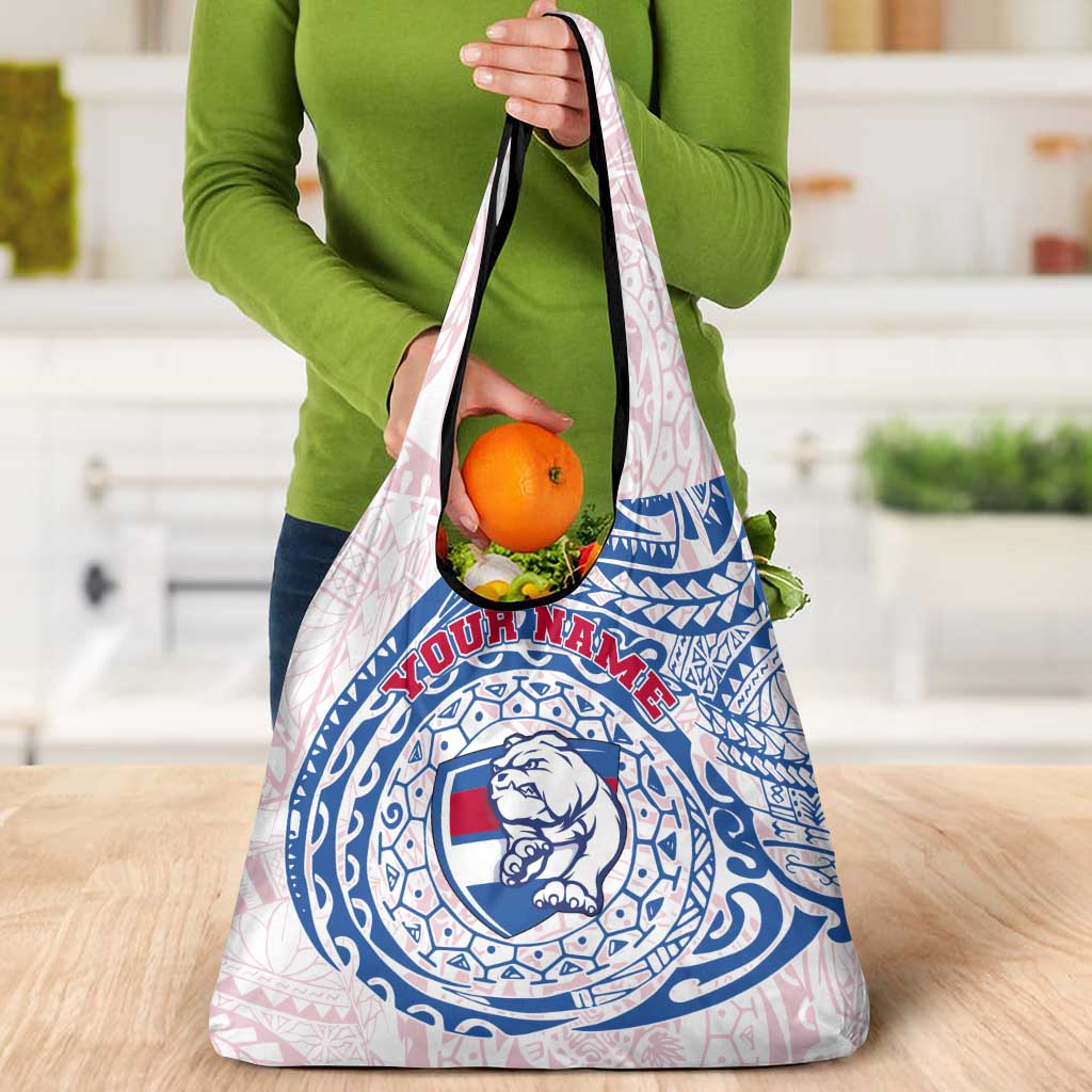 Personalized Western Bulldogs Polynesian Grocery Bag Tribal Chest and Sleeve Tattoo Heritage Warrior