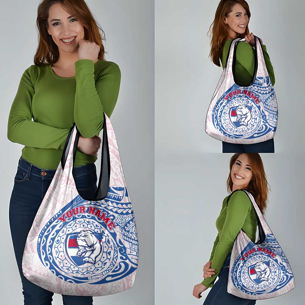 Personalized Western Bulldogs Polynesian Grocery Bag Tribal Chest and Sleeve Tattoo Heritage Warrior