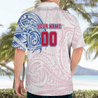 Personalized Western Bulldogs Polynesian Hawaiian Shirt Tribal Chest and Sleeve Tattoo Heritage Warrior