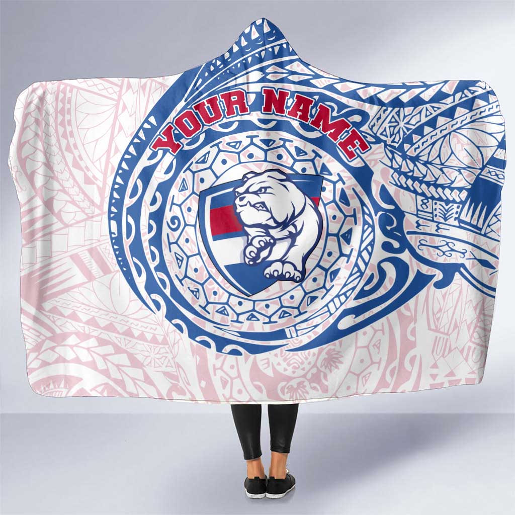 Personalized Western Bulldogs Polynesian Hooded Blanket Tribal Chest and Sleeve Tattoo Heritage Warrior