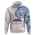 Personalized Western Bulldogs Polynesian Hoodie Tribal Chest and Sleeve Tattoo Heritage Warrior