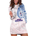Personalized Western Bulldogs Polynesian Hoodie Dress Tribal Chest and Sleeve Tattoo Heritage Warrior