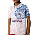 Personalized Western Bulldogs Polynesian Kid Polo Shirt Tribal Chest and Sleeve Tattoo Heritage Warrior