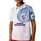 Personalized Western Bulldogs Polynesian Kid Polo Shirt Tribal Chest and Sleeve Tattoo Heritage Warrior