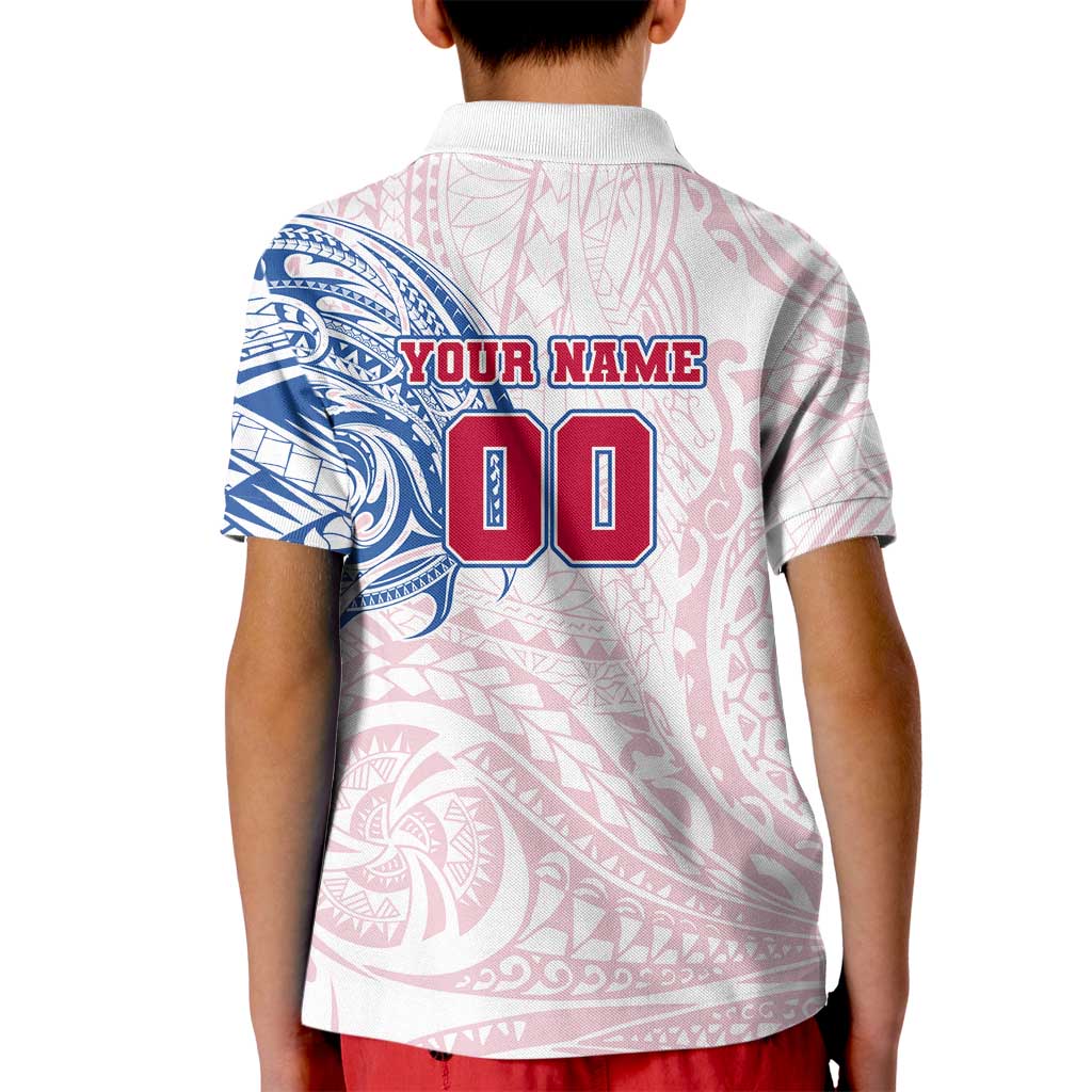 Personalized Western Bulldogs Polynesian Kid Polo Shirt Tribal Chest and Sleeve Tattoo Heritage Warrior