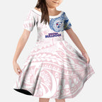 Personalized Western Bulldogs Polynesian Kid Short Sleeve Dress Tribal Chest and Sleeve Tattoo Heritage Warrior