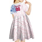 Personalized Western Bulldogs Polynesian Kid Short Sleeve Dress Tribal Chest and Sleeve Tattoo Heritage Warrior