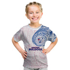 Personalized Western Bulldogs Polynesian Kid T Shirt Tribal Chest and Sleeve Tattoo Heritage Warrior