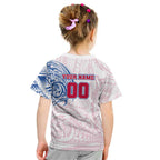 Personalized Western Bulldogs Polynesian Kid T Shirt Tribal Chest and Sleeve Tattoo Heritage Warrior