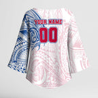 Personalized Western Bulldogs Polynesian Kimono Sleeve Blouse Tribal Chest and Sleeve Tattoo Heritage Warrior