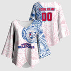 Personalized Western Bulldogs Polynesian Kimono Sleeve Blouse Tribal Chest and Sleeve Tattoo Heritage Warrior