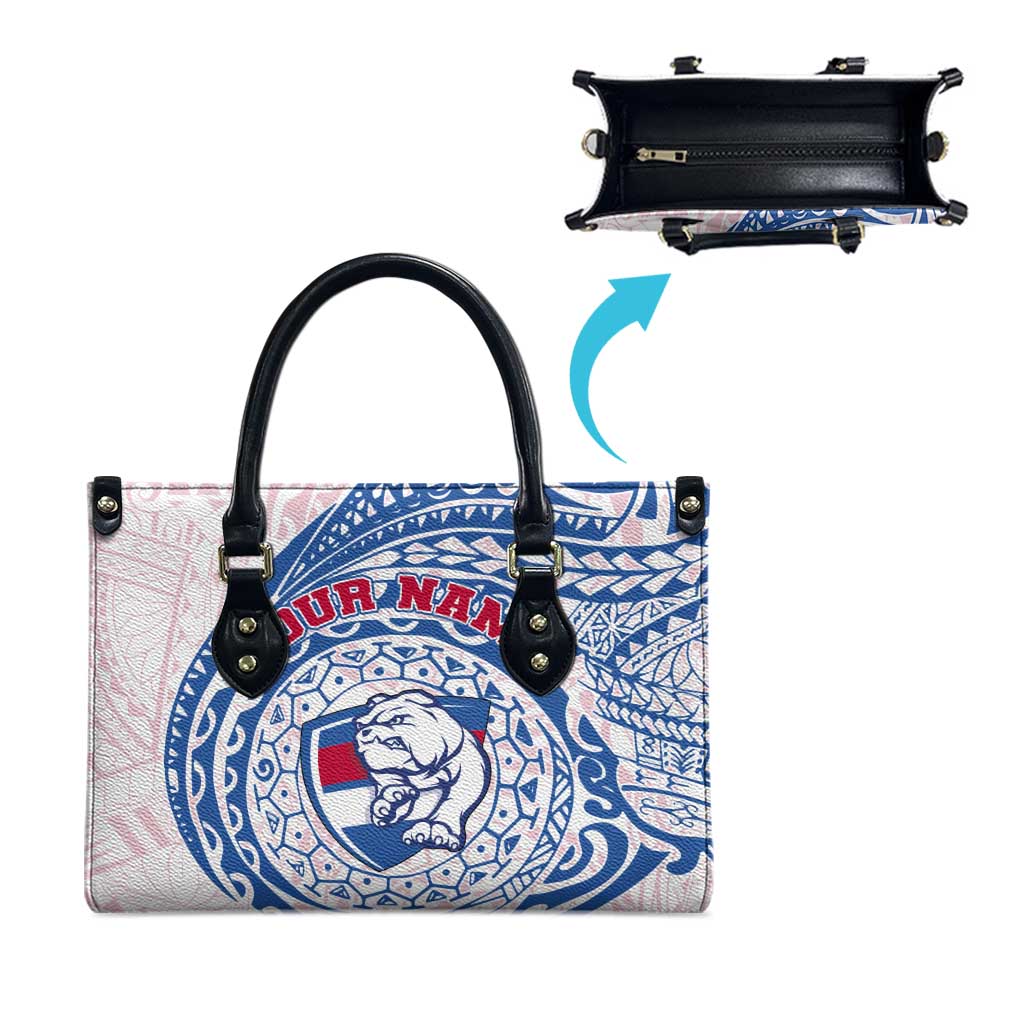 Personalized Western Bulldogs Polynesian Leather Bag Tribal Chest and Sleeve Tattoo Heritage Warrior