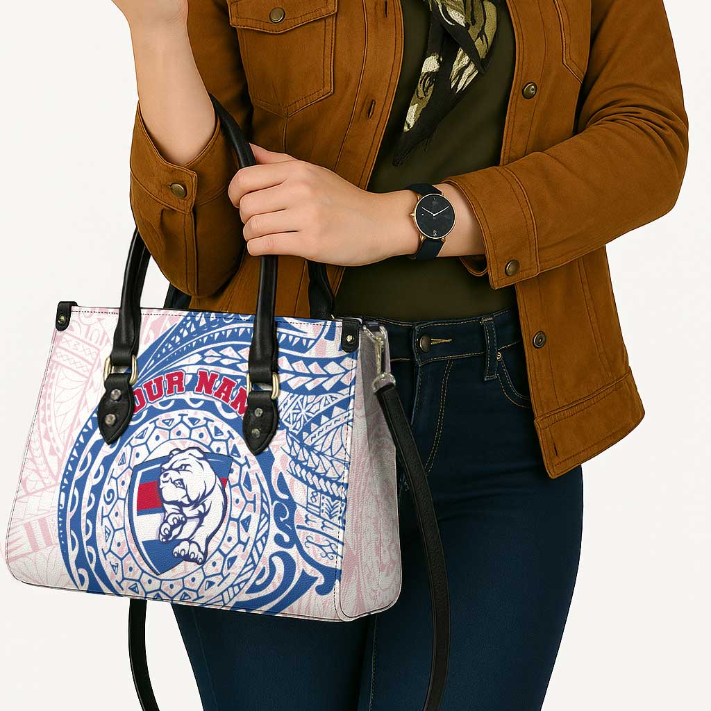 Personalized Western Bulldogs Polynesian Leather Bag Tribal Chest and Sleeve Tattoo Heritage Warrior