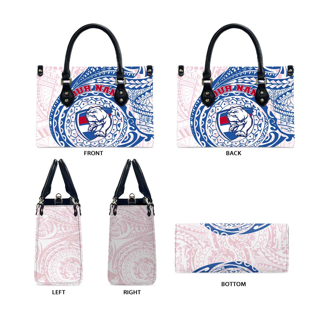 Personalized Western Bulldogs Polynesian Leather Bag Tribal Chest and Sleeve Tattoo Heritage Warrior