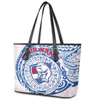 Personalized Western Bulldogs Polynesian Leather Tote Bag Tribal Chest and Sleeve Tattoo Heritage Warrior