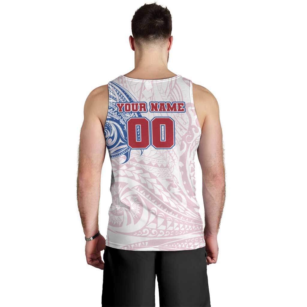 Personalized Western Bulldogs Polynesian Men Tank Top Tribal Chest and Sleeve Tattoo Heritage Warrior