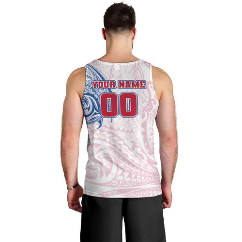 Personalized Western Bulldogs Polynesian Men Tank Top Tribal Chest and Sleeve Tattoo Heritage Warrior