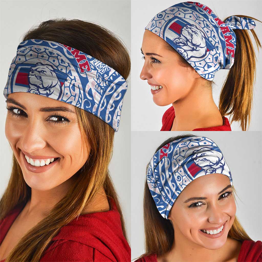 Personalized Western Bulldogs Polynesian Neck Gaiter Tribal Chest and Sleeve Tattoo Heritage Warrior