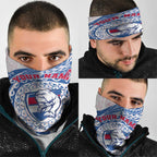 Personalized Western Bulldogs Polynesian Neck Gaiter Tribal Chest and Sleeve Tattoo Heritage Warrior