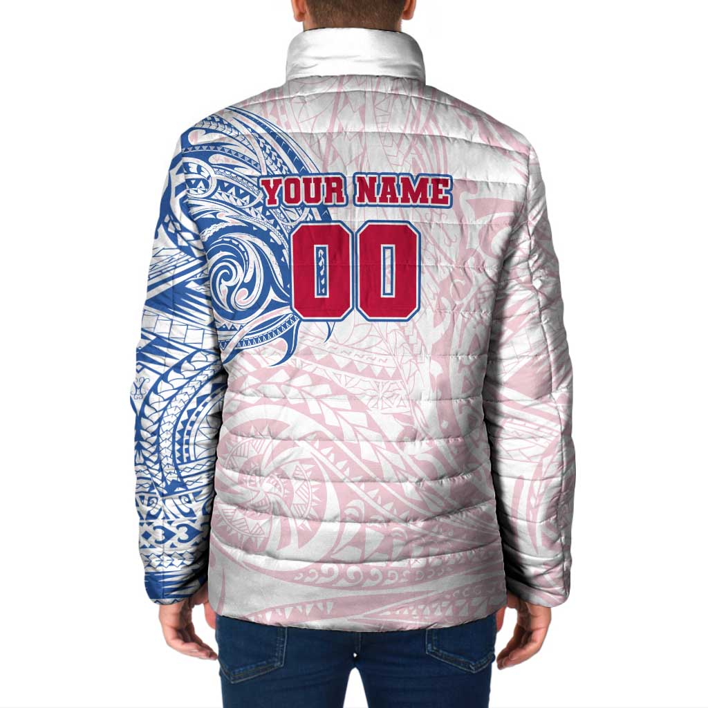 Personalized Western Bulldogs Polynesian Padded Jacket Tribal Chest and Sleeve Tattoo Heritage Warrior