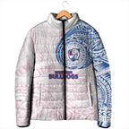 Personalized Western Bulldogs Polynesian Padded Jacket Tribal Chest and Sleeve Tattoo Heritage Warrior