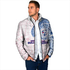 Personalized Western Bulldogs Polynesian Padded Jacket Tribal Chest and Sleeve Tattoo Heritage Warrior