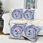 Personalized Western Bulldogs Polynesian Pillow Cover Tribal Chest and Sleeve Tattoo Heritage Warrior
