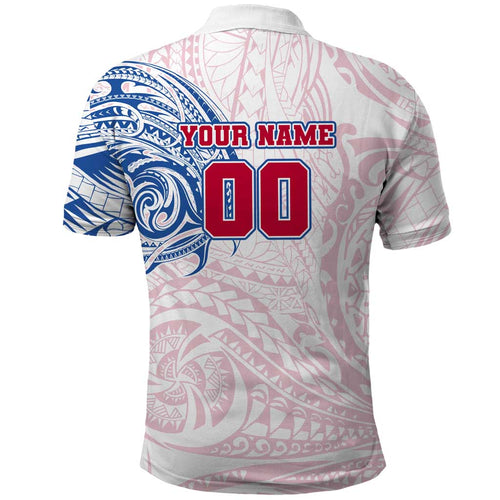 Personalized Western Bulldogs Polynesian Polo Shirt Tribal Chest and Sleeve Tattoo Heritage Warrior